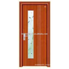 Steel Wooden Doors With Glass Designs JKD-2003(C) For Interior Room Used